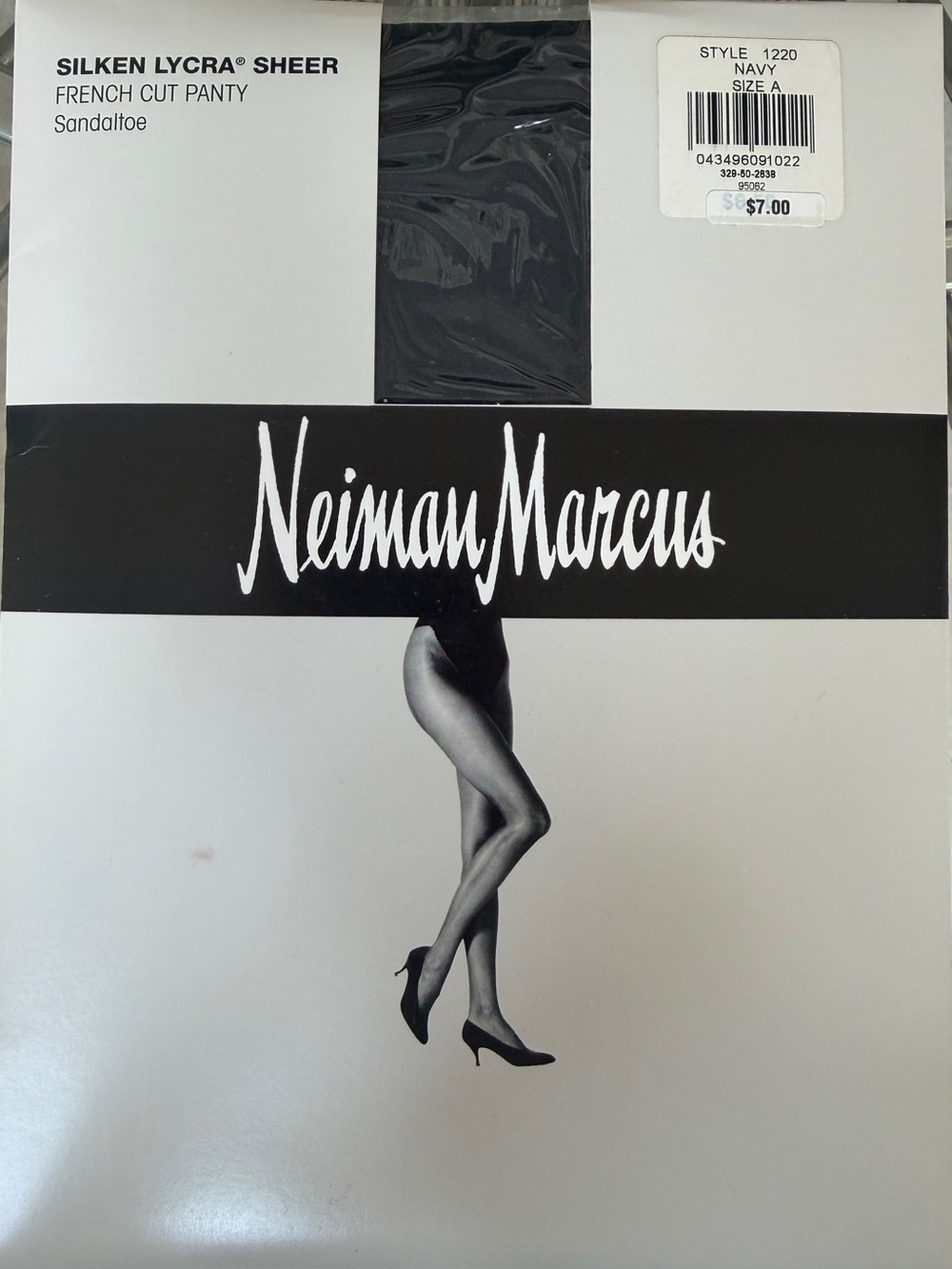 Neiman Marcus Navy Silken Lycra Sheer French Cut Panty Size A